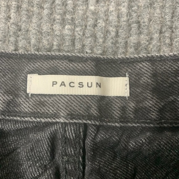 Pacsun Jeans Womens 25  Black Denim Dad Jean Distressed Baggy High‎ Rise 25x30 - Picture 5 of 16